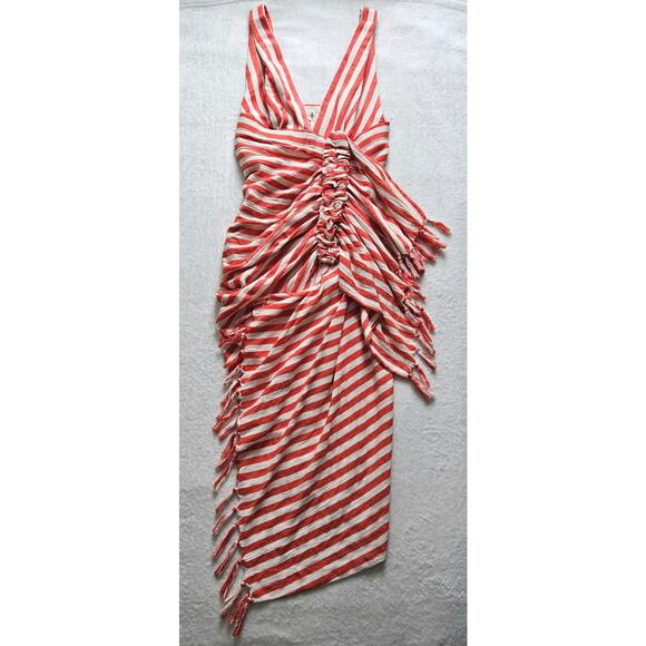 JBQ JUST BEE QUEEN Tulum chili striped goop resort midi dress nwt $635 m US-6 - Picture 3 of 16